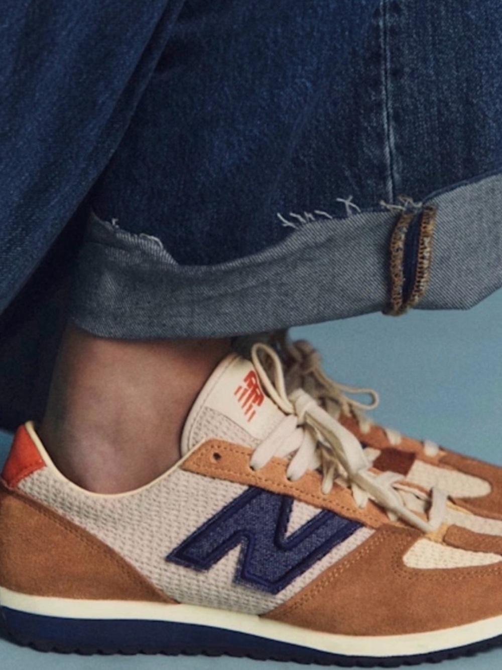 Sezane x New Balance Casual Sneakers in Tan, Cream & Navy